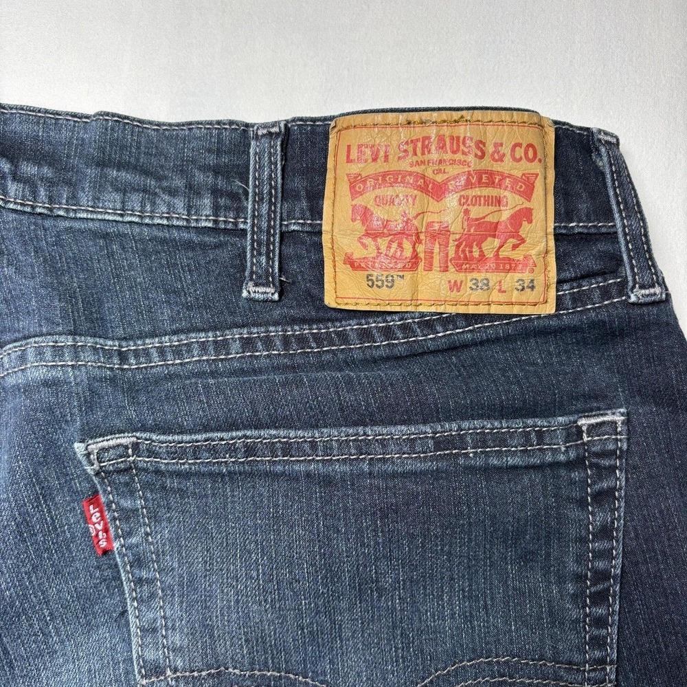 Levi's 559 Jeans Mens 38x34 Blue Denim Relaxed Straight Fit Baggy Medium Wash